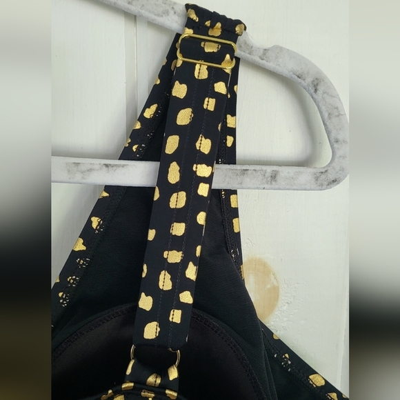 Gold Foil Dot Twist Front Pull-on Swim Dress - Picture 4 of 9